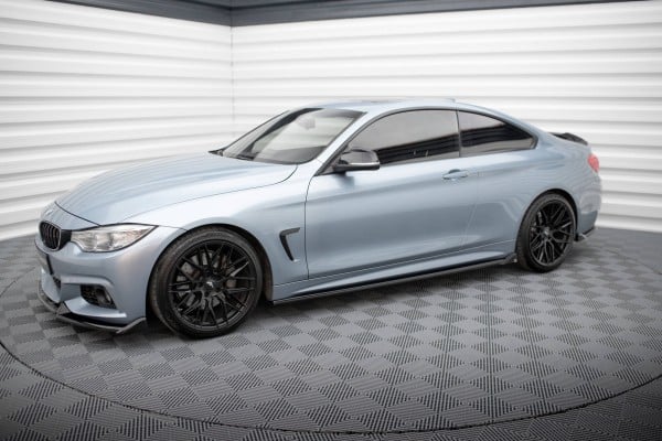 MAXTON DESIGN -Lišty pod prahy V.2, vhodné pre BMW 4 COUPE M-PACK F32 , Čierny lesk – Obrázok 3