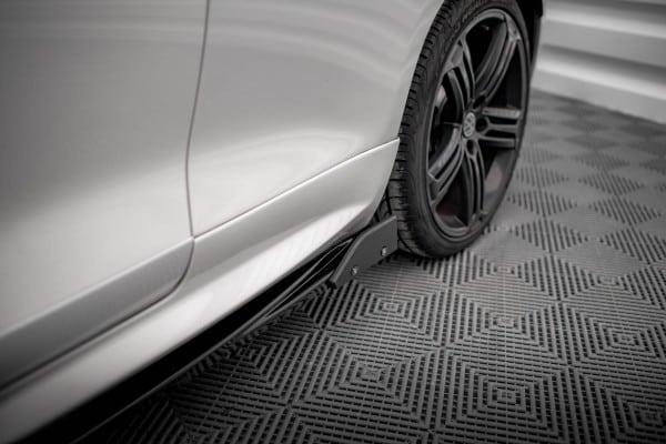 MAXTON DESIGN - Lišty pod bočné prahy V.2 + Splitre , VOLKSWAGEN SCIROCCO R MK3 , Čierny lesk – Obrázok 4