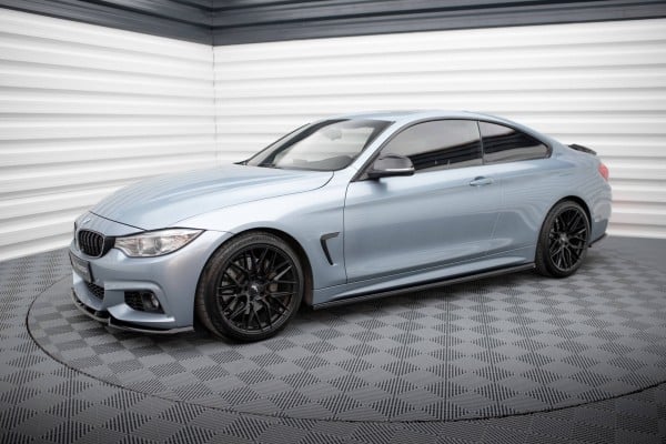 MAXTON DESIGN -Lišty pod prahy V.3, vhodné pre BMW 4 COUPE M-PACK F32 , Čierny lesk – Obrázok 2