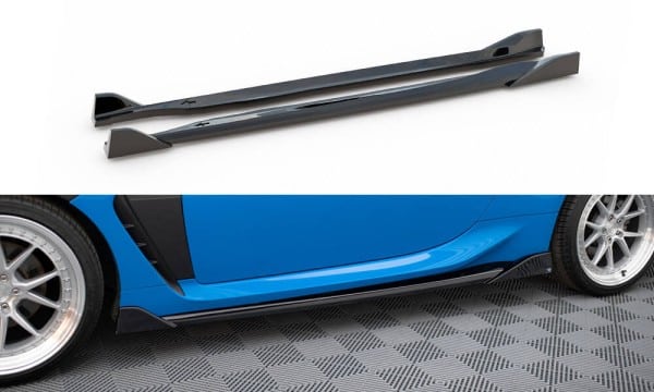 MAXTON DESIGN -Lišty pod bočné prahy V.3, TOYOTA GR86 MK1, Čierny lesk