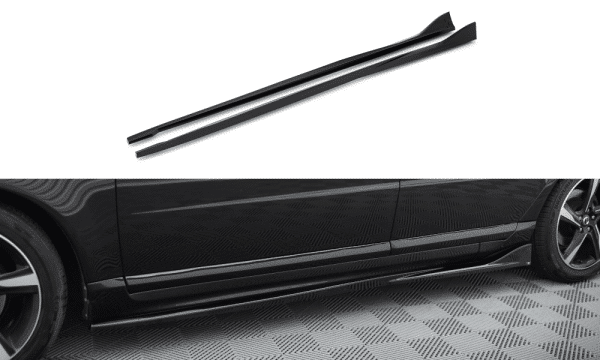 MAXTON DESIGN - Lišty pod bočné prahy, VOLVO S80 MK2, Čierny lesk