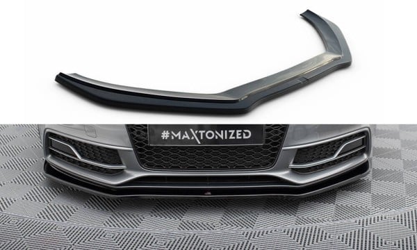 MAXTON DESIGN - Spoiler pod Predný náraznik   V.2 Audi S5 / A5 S-Line 8T FL , Čierny lesk