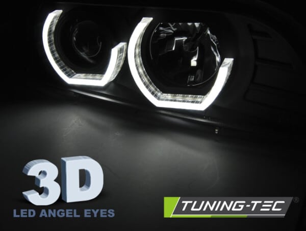 Predné svetlá ANGEL EYES 3D Čierne pre  BMW E39 09.95-06.03 – Obrázok 2