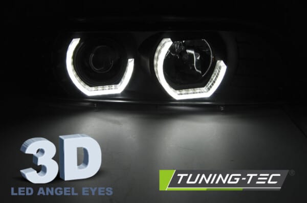 Predné svetlá ANGEL EYES 3D Čierne pre  BMW E39 09.95-06.03 – Obrázok 3