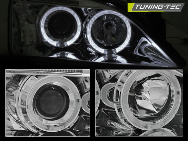 Predné svetlá FORD MONDEO 09.00-05.07 ANGEL EYES Chróm – Obrázok 2