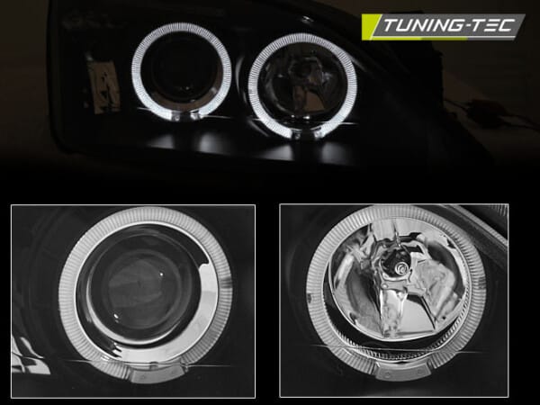 Predné svetlá FORD MONDEO 09.00-05.07 ANGEL EYES Čierne – Obrázok 2