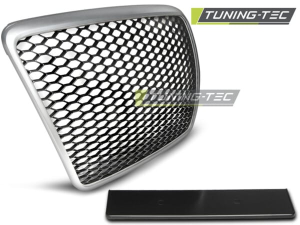 Maska bez znaku AUDI A6 C6 (09-11) - RS-type Strieborná