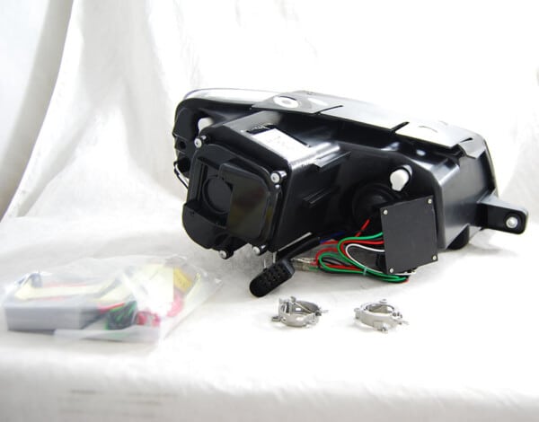 Predné svetlá TRUE DRL Čierne pre  VW PASSAT B6 3C 03.05-10 – Obrázok 2