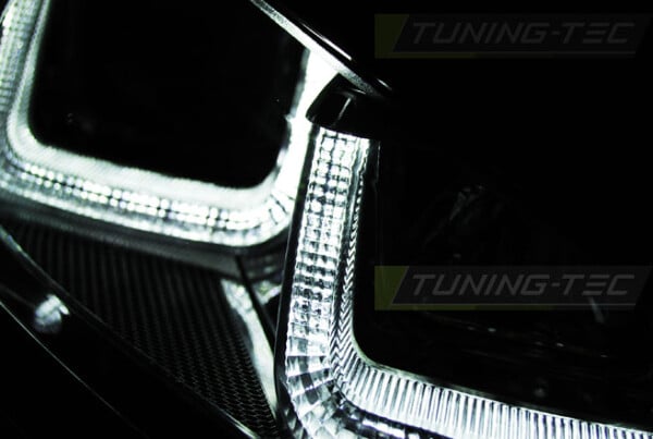 Predné svetlá U-LED LIGHT Čierne WITH Čierne LINE pre  VW GOLF 7 11.12-17 – Obrázok 3