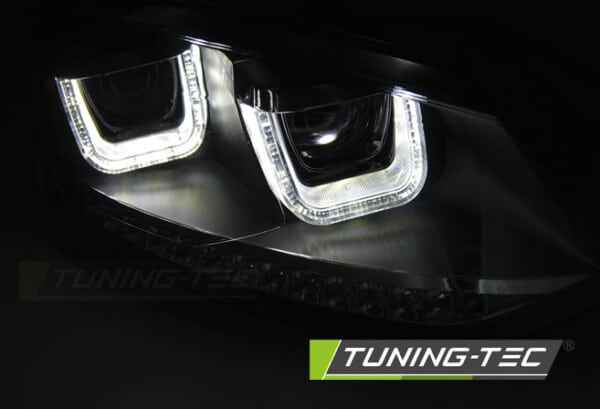 Predné svetlá U-LED LIGHT Čierne SEQ pre  VW POLO 6R 09-03.14 – Obrázok 2