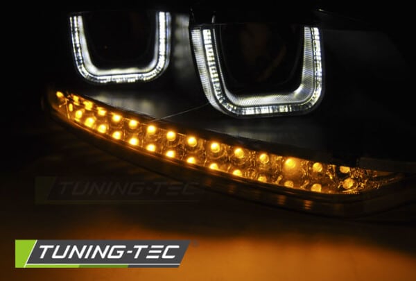 Predné svetlá U-LED LIGHT Čierne SEQ pre  VW POLO 6R 09-03.14 – Obrázok 3