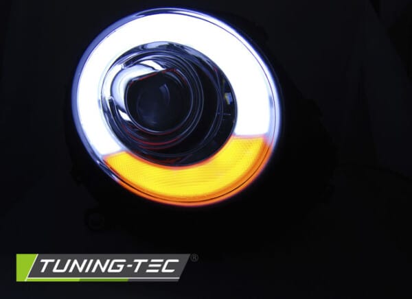 Predné svetlá TUBE LIGHTL Čierne pre  BMW MINI (COOPER) 06-14 – Obrázok 3