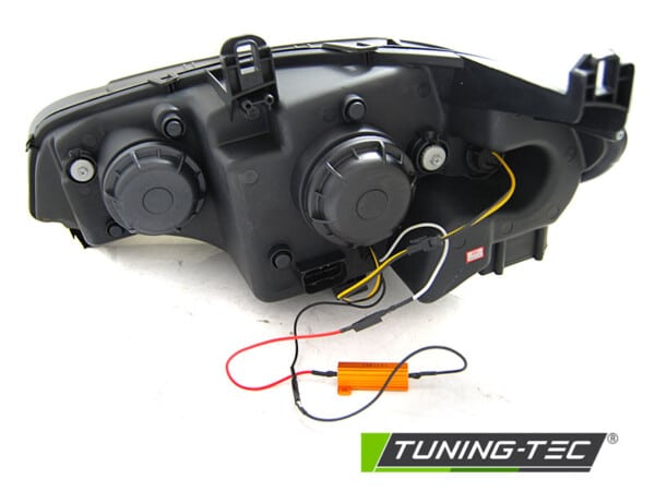 Predné svetlá TUBE LIGHT DRL Čierne pre  BMW X5 E70 07-13 – Obrázok 4