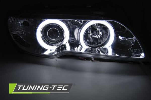 Predné svetlá ANGEL EYES CCFL Chróm pre  BMW E46 04.03-06 COUPE CABRIO – Obrázok 2