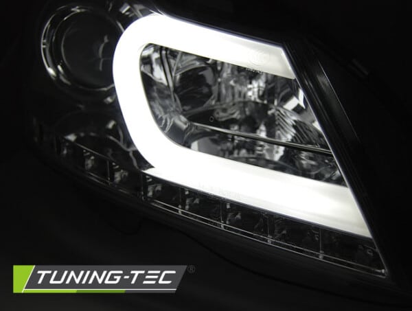 Predné svetlá TUBE LIGHT Chróm pre  MERCEDES W204 11-14 – Obrázok 2