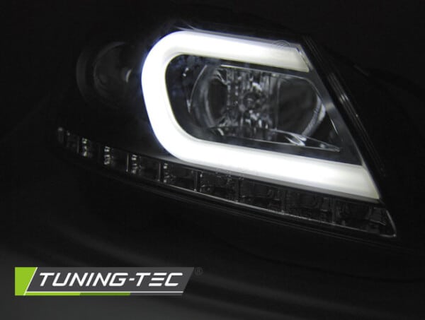 Predné svetlá TUBE LIGHT Čierne pre  MERCEDES W204 11-14 – Obrázok 3