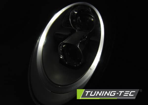 Xenonové predné svetlá TUBE LIGHT Čierne pre  PORSCHE 911 (997) 04-09 – Obrázok 2