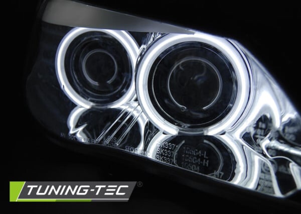 Predné svetlá ANGEL EYES CCFL Chróm LED INDICATOR pre  BMW E60/E61 03-07 – Obrázok 2