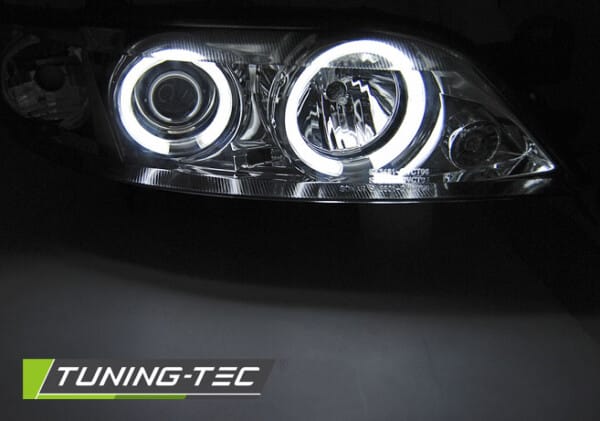 Predné svetlá OPEL VECTRA B 99-03.02 ANGEL EYES CCFL Chróm – Obrázok 2