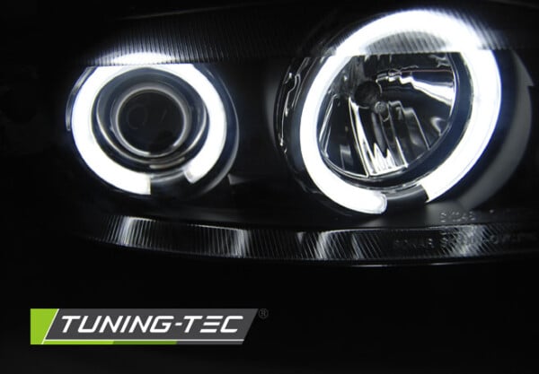 Predné svetlá OPEL VECTRA B 99-03.02 ANGEL EYES CCFL Čierne – Obrázok 3