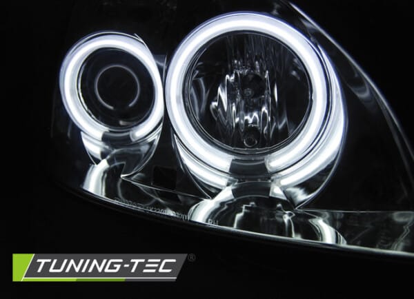 Predné svetlá RENAULT CLIO II 06.01-09.05 ANGEL EYES CCFL Chróm – Obrázok 3