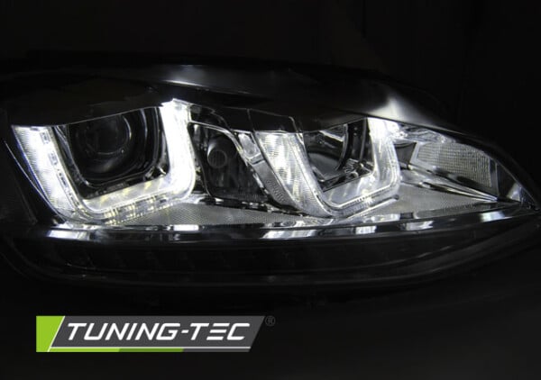 Predné svetlá U-LED LIGHT DRL Chróm pre  VW GOLF 7 11.12-17 – Obrázok 2