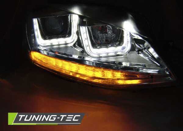Predné svetlá U-LED LIGHT DRL Chróm pre  VW GOLF 7 11.12-17 – Obrázok 3