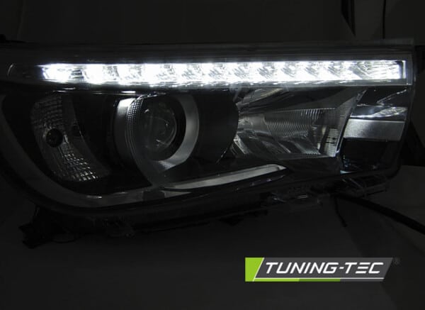 Predné svetlá TOYOTA HILUX 16-  LED PROJECTOR TRUE DRL Čierne – Obrázok 3