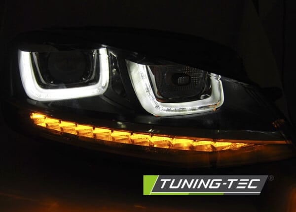 Predné svetlá U-LED LIGHT DRL Čierne pre  VW GOLF 7 11.12-17 – Obrázok 3