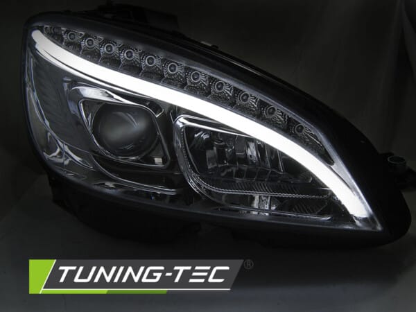Predné svetlá TUBE LIGHT Chróm pre  MERCEDES W204 07-10 – Obrázok 2