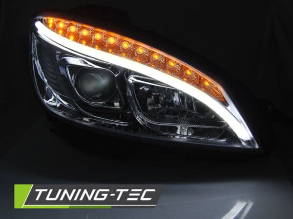 Predné svetlá TUBE LIGHT Chróm pre  MERCEDES W204 07-10 – Obrázok 3