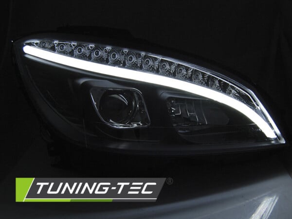 Predné svetlá TUBE LIGHT Čierne pre  MERCEDES W204 07-10 – Obrázok 3