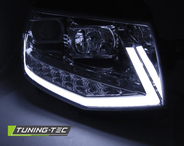 Predné svetlá TUBE LIGHT DRL Chróm pre  VW T6 15-19 – Obrázok 4