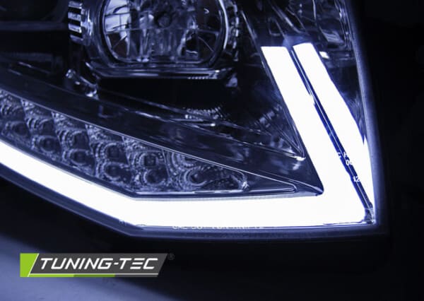 Predné svetlá TUBE LIGHT DRL Chróm pre  VW T6 15-19 – Obrázok 5