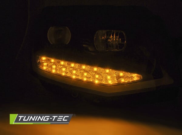 Predné svetlá TUBE LIGHT DRL Čierne Chróm pre  VW T6 15-19 – Obrázok 5