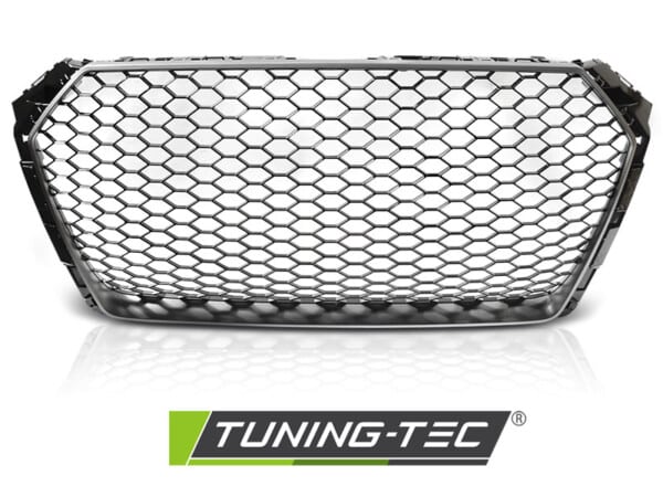 Športová maska Audi A4 B9 (15-18) - RS-style Strieborná – Obrázok 2