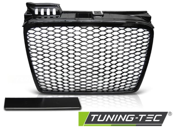 Maska bez znaku AUDI A4 (B7) RS-TYPE 04-08 Čierna lesklá – Obrázok 2