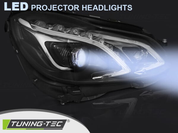 Predné svetlá TRUE DRL Čierne pre  MERCEDES W212 13-16 – Obrázok 2