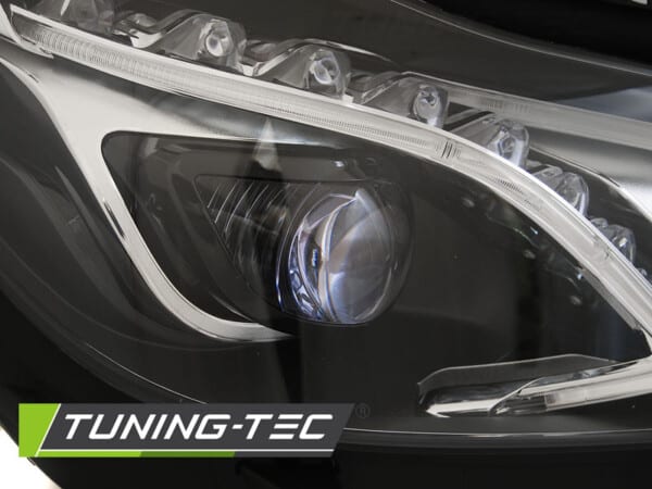 Predné svetlá TRUE DRL Čierne pre  MERCEDES W212 13-16 – Obrázok 4