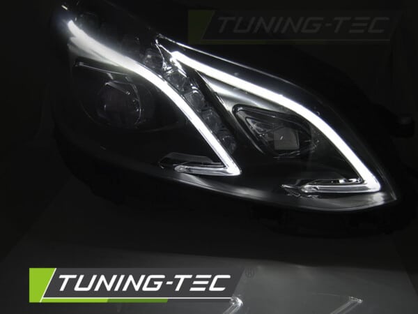 Predné svetlá TRUE DRL Čierne pre  MERCEDES W212 13-16 – Obrázok 6