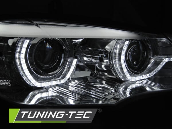 Xenonové predné svetlá ANGEL EYES LED DRL Chróm pre  BMW X5 E70 07-10 – Obrázok 3