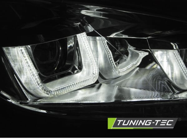 Predné svetlá U-LED LIGHT DRL Chróm SEQ pre  VW GOLF 6 08-12 – Obrázok 4