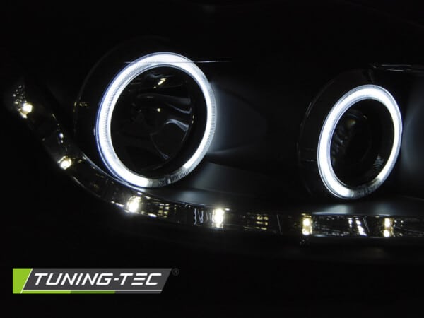 Predné svetlá FORD FOCUS II 02.08-10 ANGEL EYES CCFL Čierne – Obrázok 3