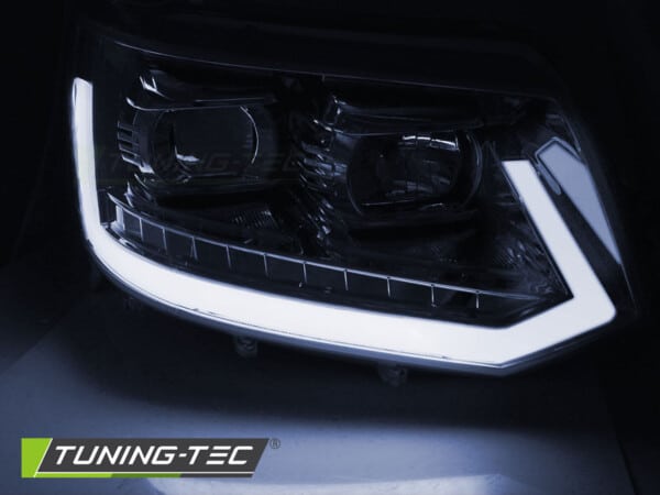 Predné svetlá TUBE LIGHT Chróm SEQ pre  VW T5 2010-2015 – Obrázok 3