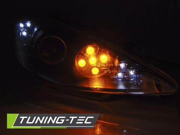 Predné svetlá PEUGEOT 206 02-ANGEL EYES Chróm LED – Obrázok 2