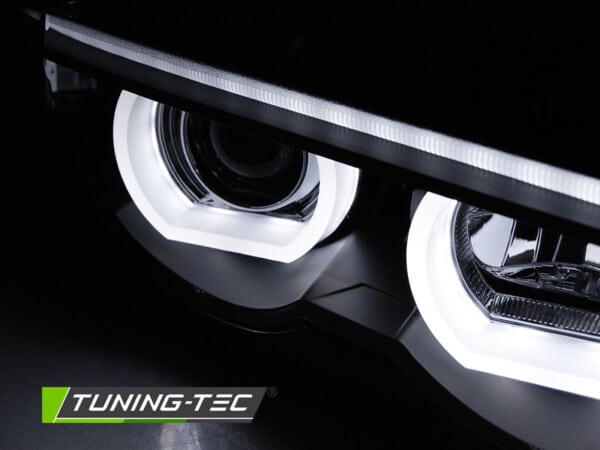 Predné svetlá ANGEL EYES LED 3D Čierne pre  BMW E38 94-01 – Obrázok 2