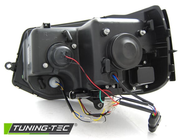 Predné svetlá TUBE LIGHT DRL Čierne SEQ pre  VW T5 2010-2015 – Obrázok 4