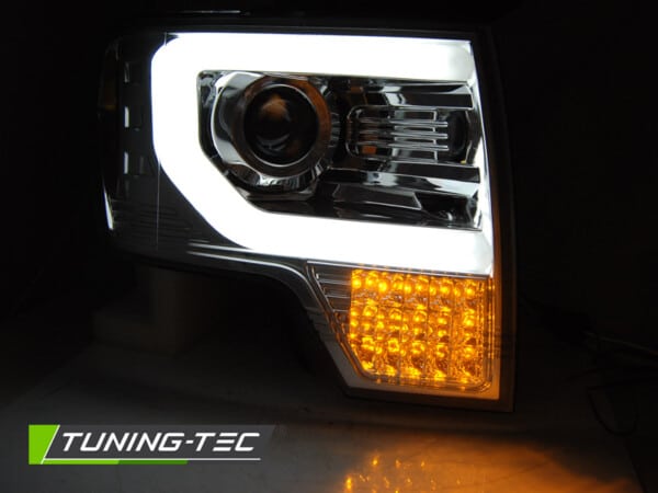 Predné svetlá FORD F150 MK12 08-14 TUBE LIGHT Chróm – Obrázok 2