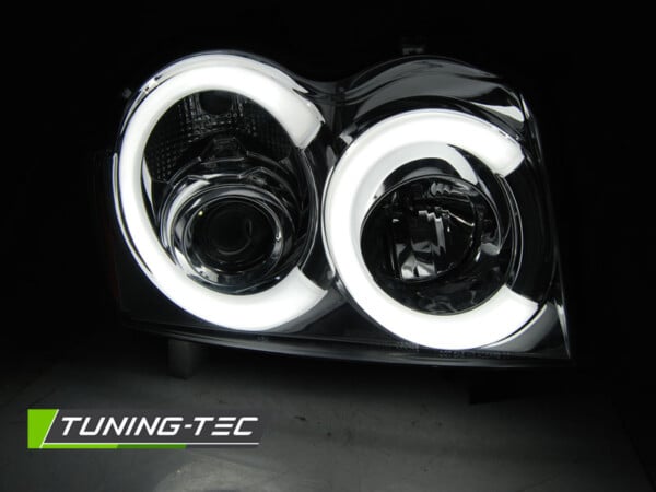 Predné svetlá CHRYSLER JEEP GRAND CHEROKEE 05-08 Chróm TUBE LIGHT – Obrázok 2