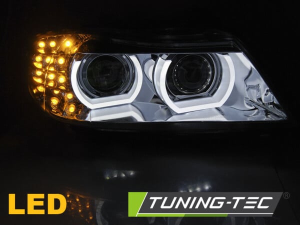 Xenonové predné svetlá LED DRL Chróm AFS pre  BMW E90/E91 09-11 – Obrázok 5